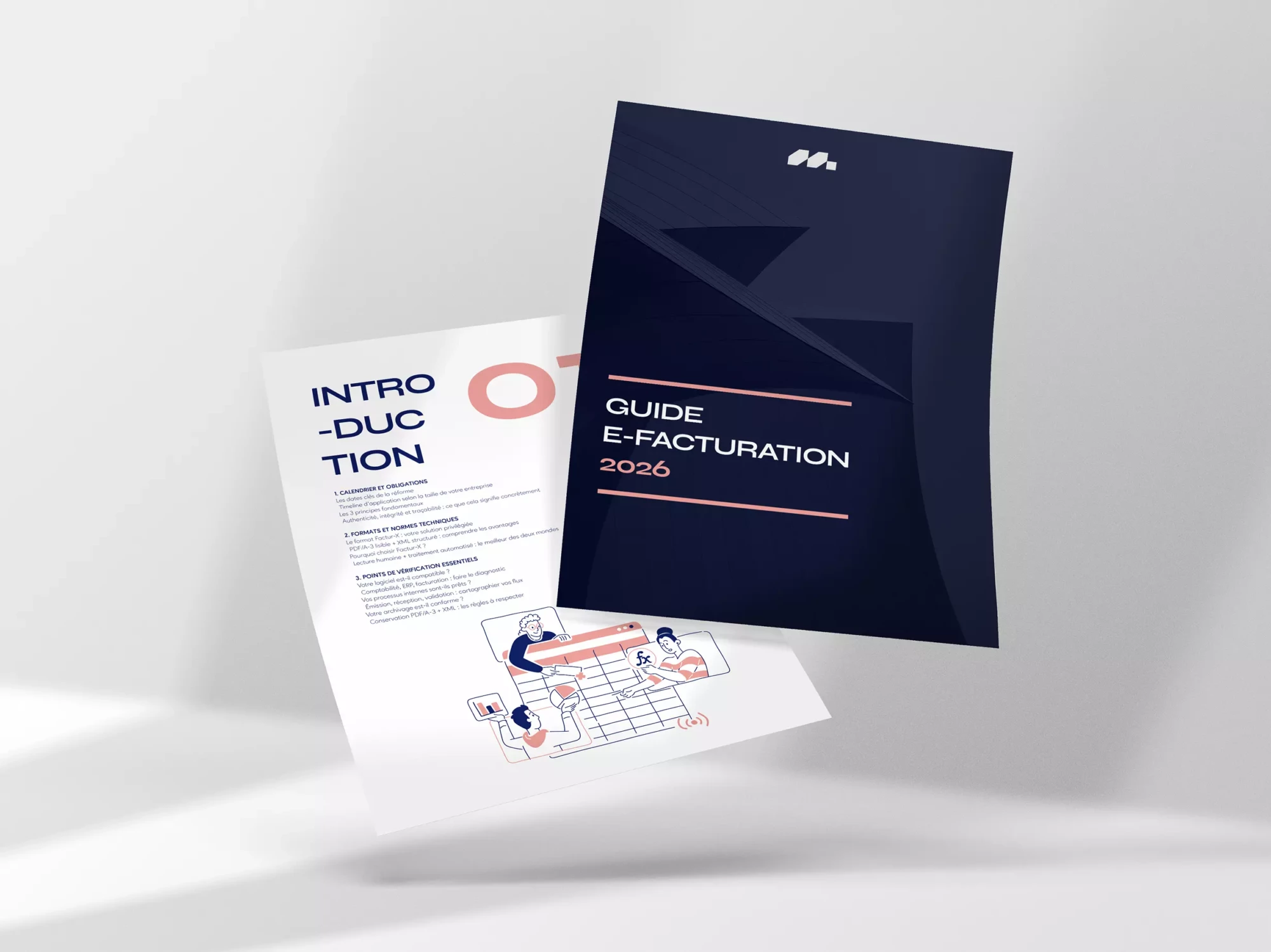 Floating A4 Papers Mockup 2